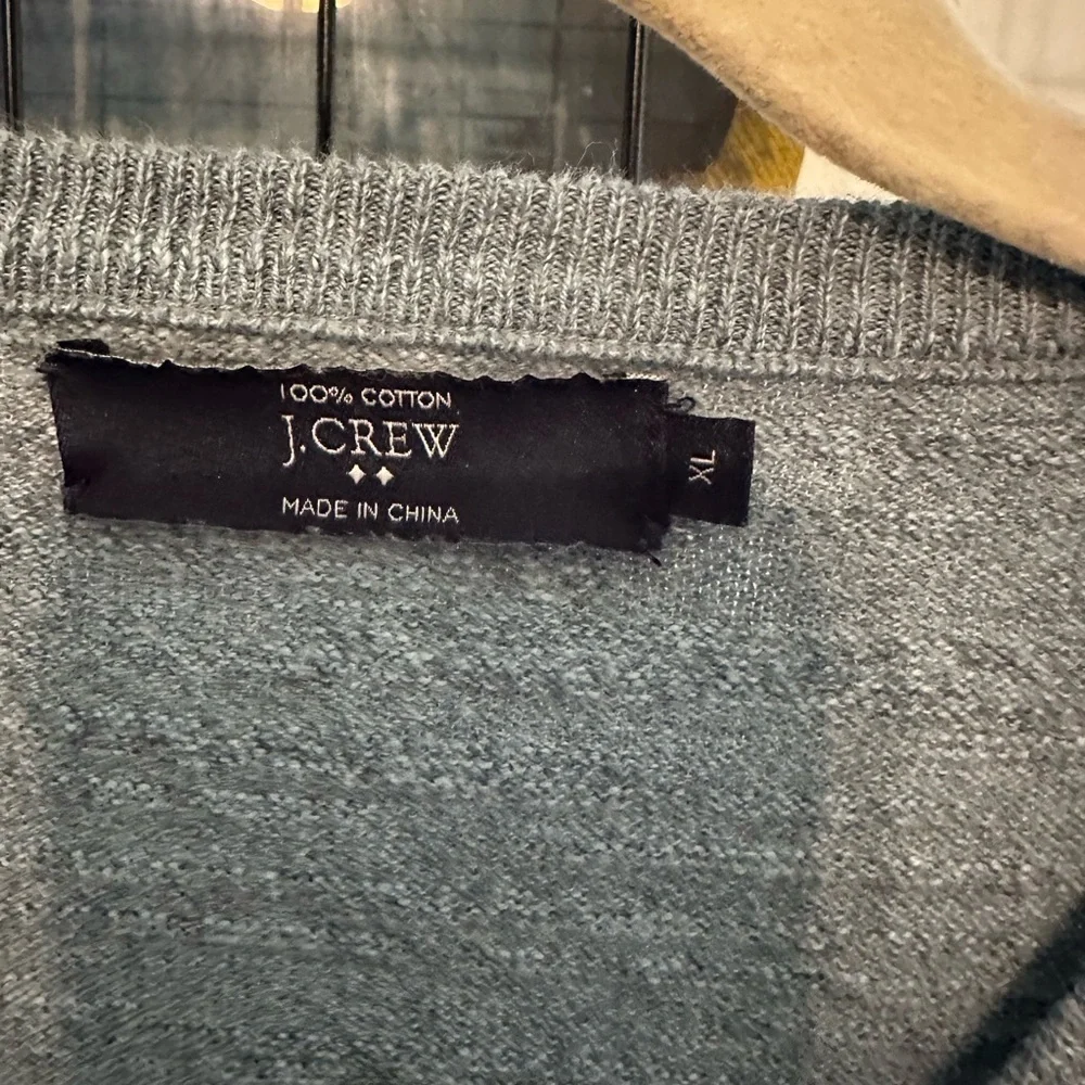 J. Crew Light Heather blue V-Neck Sweater Classic cotton
